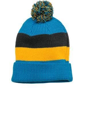 Image for DISCONTINUED District - Vintage Striped Beanie with Removable Pom. DT627