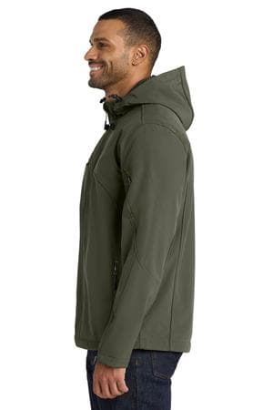 Image for Port Authority Textured Hooded Soft Shell Jacket. J706