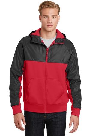 Image for DISCONTINUED Sport-Tek Embossed Hybrid Full-Zip Hooded Jacket. JST50