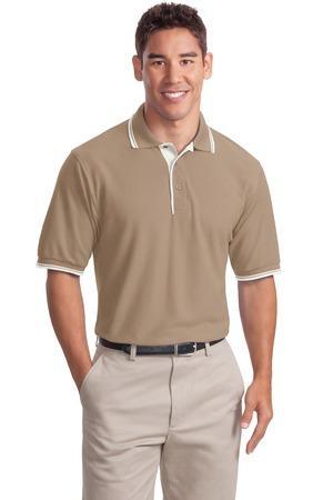 Image for DISCONTINUED Port Authority Silk Touch Polo with Stripe Trim. K501