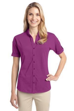 Image for DISCONTINUED Port Authority Ladies Stretch Pique Button-Front Shirt. L556