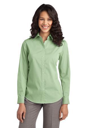 Image for DISCONTINUED Port Authority Ladies Fine Stripe Stretch Poplin Shirt. L647