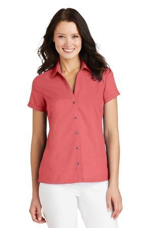 Image for Port Authority Ladies Textured Camp Shirt. L662