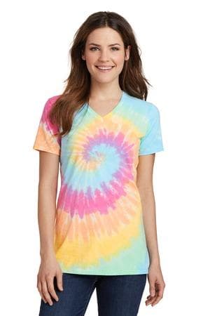 Image for Port & Company Women's Tie-Dye V-Neck Tee. LPC147V