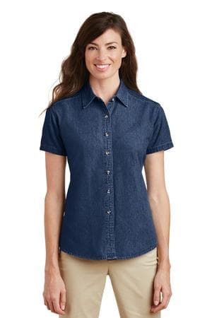 Image for Port & Company Women's Short Sleeve Value Denim Shirt. LSP11