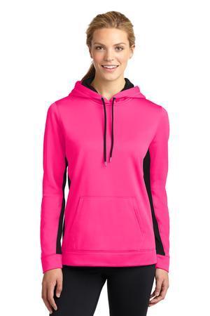 Image for Sport-Tek Women's Sport-Wick Fleece Colorblock Hooded Pullover. LST235