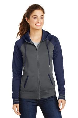 Image for Sport-Tek Women's Sport-Wick Varsity Fleece Full-Zip Hooded Jacket. LST236