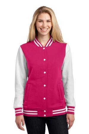 Image for DISCONTINUED Sport-Tek Ladies Fleece Letterman Jacket. LST270