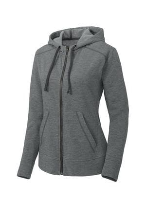 Image for Sport-Tek Women's PosiCharge Tri-Blend Wicking Fleece Full-Zip Hooded Jacket LST293