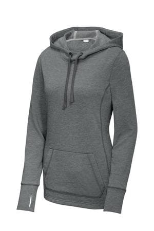 Image for Sport-Tek Women's PosiCharge Tri-Blend Wicking Fleece Hooded Pullover. LST296