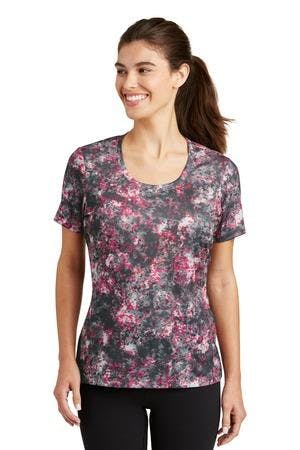 Image for DISCONTINUED Sport-Tek Ladies Mineral Freeze Scoop Neck Tee. LST330