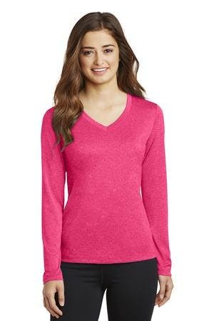 Image for DISCONTINUED Sport-Tek Ladies Long Sleeve Heather Contender V-Neck Tee. LST360LS