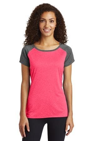 Image for Sport-Tek Women's Heather-On-Heather Contender Scoop Neck Tee. LST362