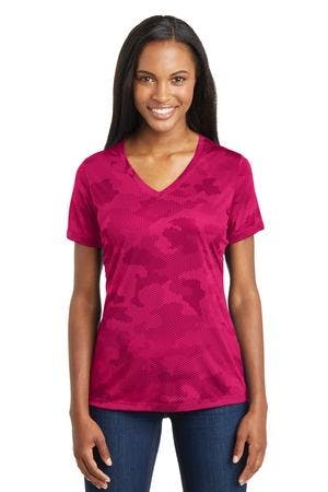 Image for DISCONTINUED Sport-Tek Ladies CamoHex V-Neck Tee. LST370