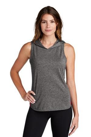 Image for Sport-Tek Women's PosiCharge Tri-Blend Wicking Draft Hoodie Tank. LST410