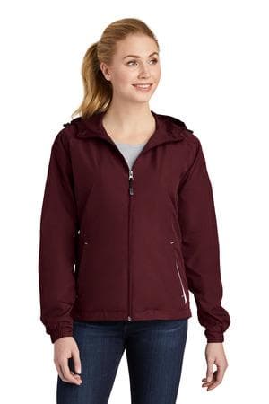 Image for Sport-Tek Women's Colorblock Hooded Raglan Jacket. LST76