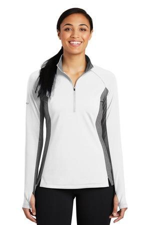 Image for Sport-Tek Women's Sport-Wick Stretch Contrast 1/4-Zip Pullover. LST854