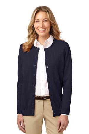 Image for DISCONTINUED Port Authority Ladies Value Jewel-Neck Cardigan Sweater. LSW304