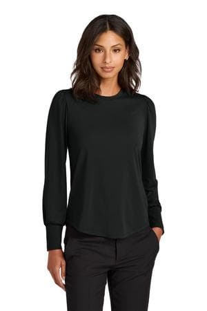 Image for Mercer+Mettle Women's Stretch Jersey Long Sleeve Blouson Top MM1019