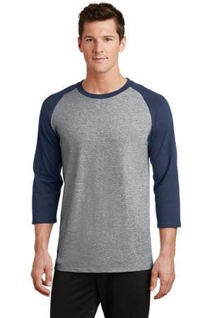 Image for Port & Company Core Blend 3/4-Sleeve Raglan Tee. PC55RS