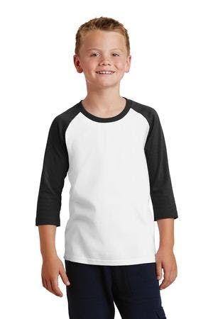 Image for Port & Company Youth Core Blend 3/4-Sleeve Raglan Tee. PC55YRS