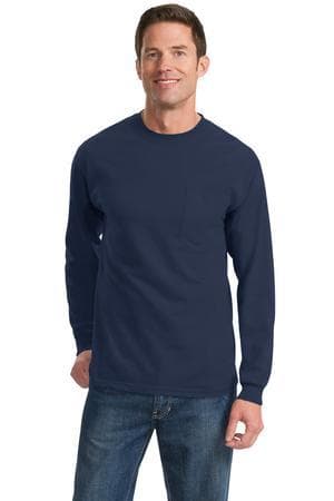 Image for Port & Company Long Sleeve Essential Pocket Tee. PC61LSP