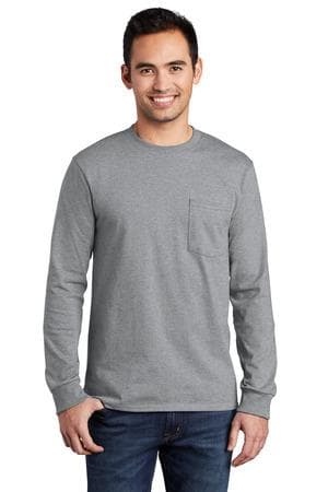 Image for Port & Company Tall Long Sleeve Essential Pocket Tee. PC61LSPT