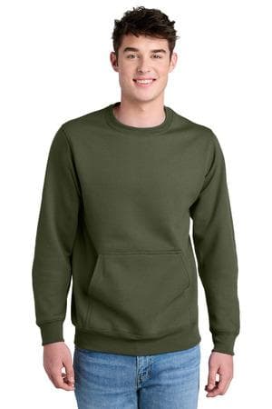 Image for Port & Company Core Fleece Crewneck Pocket Sweatshirt PC78PKT