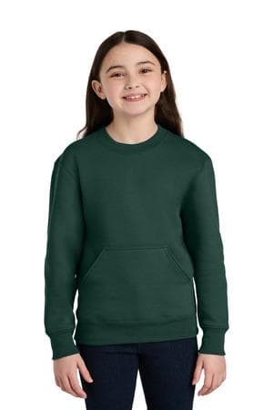Image for Port & Co Youth Core Fleece Crewneck Pocket Sweatshirt PC78YPKT