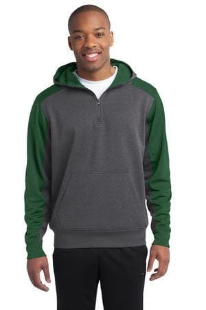 Image for Sport-Tek Tech Fleece Colorblock 1/4-Zip Hooded Sweatshirt. ST249