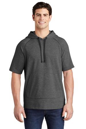 Image for Sport-Tek PosiCharge Tri-Blend Wicking Fleece Short Sleeve Hooded Pullover ST297