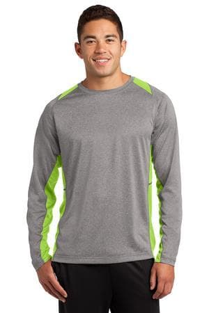 Image for Sport-Tek Long Sleeve Heather Colorblock Contender Tee. ST361LS