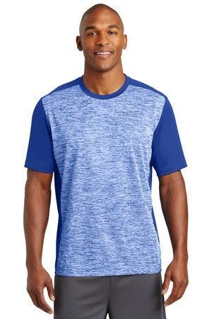 Image for DISCONTINUED Sport-Tek PosiCharge Electric Heather Colorblock Tee. ST395