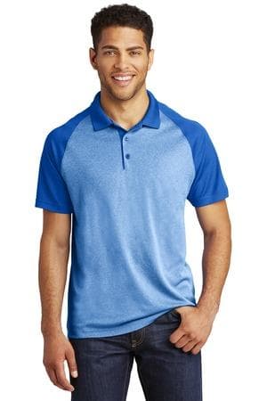 Image for Sport-Tek PosiCharge RacerMesh Raglan Heather Block Polo. ST641