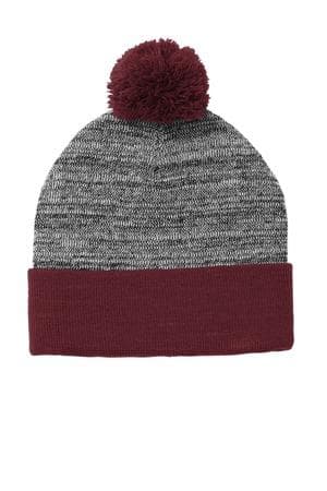 Image for Sport-Tek Heather Pom Pom Beanie STC41