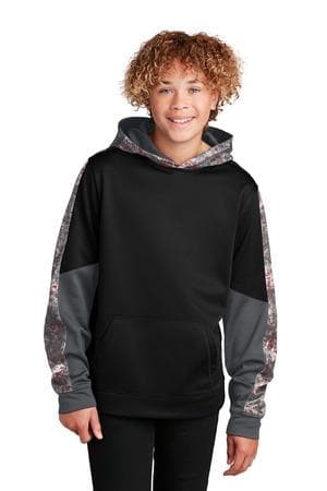 Image for Sport-Tek Youth Sport-Wick Mineral Freeze Fleece Colorblock Hooded Pullover. YST231