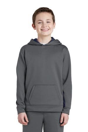 Image for Sport-Tek Youth Sport-Wick Fleece Colorblock Hooded Pullover. YST235