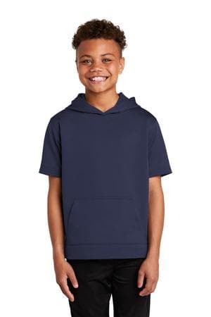 Image for Sport-Tek Youth Sport-Wick Fleece Short Sleeve Hooded Pullover. YST251