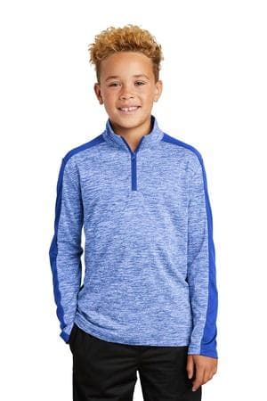 Image for Sport-Tek Youth PosiCharge Electric Heather Colorblock 1/4-Zip Pullover. YST397