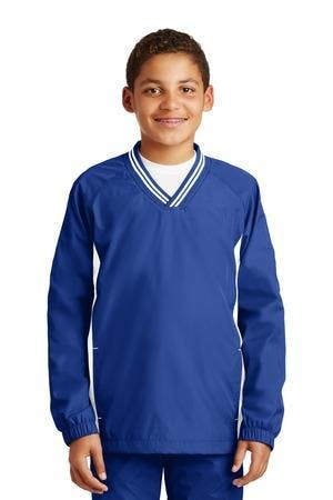 Image for DISCONTINUED Sport-Tek Youth Tipped V-Neck Raglan Wind Shirt. YST62