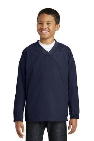 Image for DISCONTINUED Sport-Tek Youth V-Neck Raglan Wind Shirt. YST72