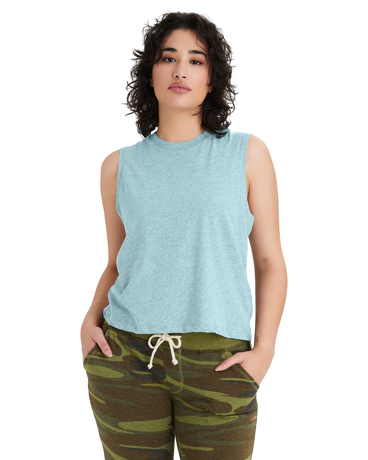 Image for Ladies' Go-To CVC Cropped Muscle T-Shirt