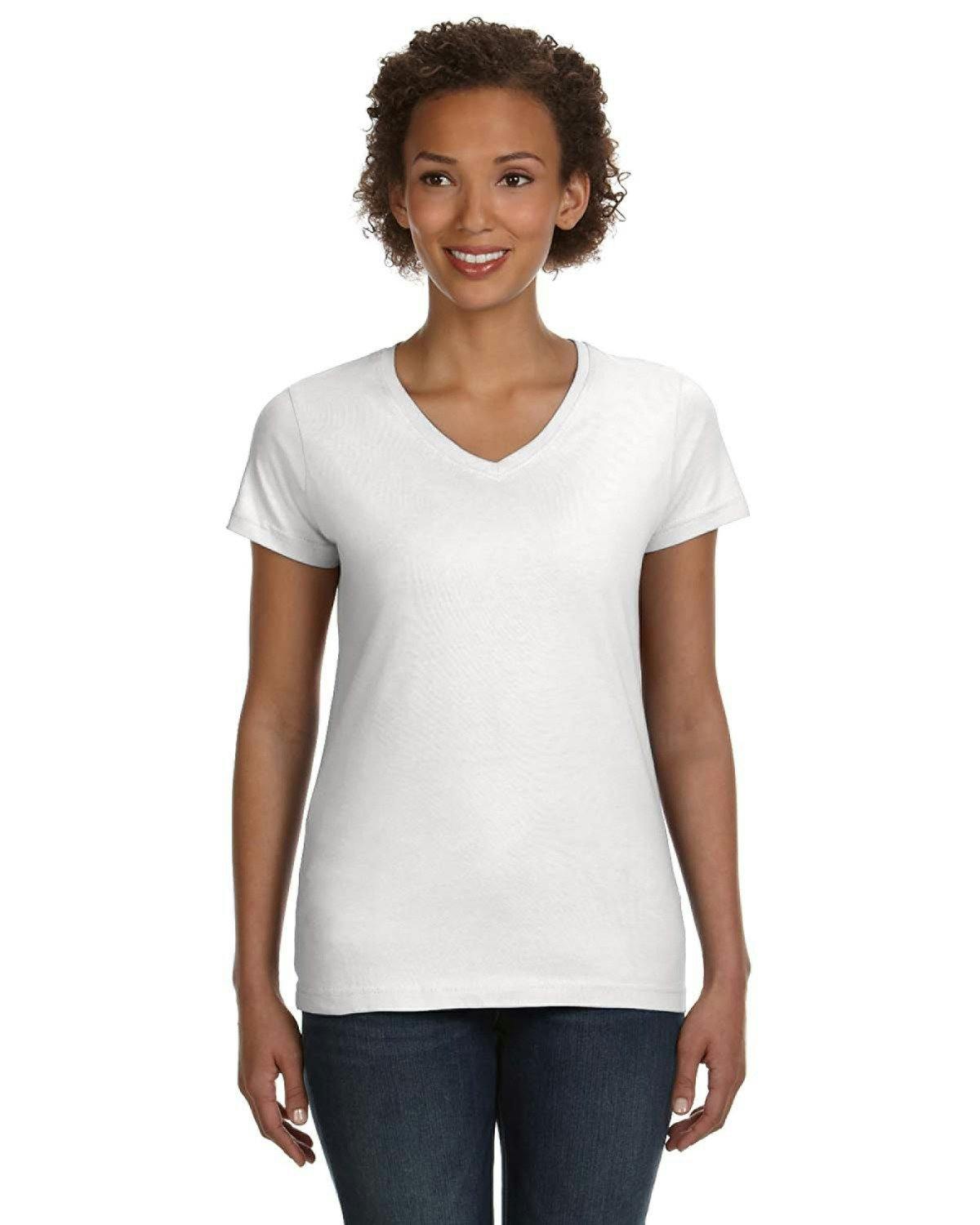 Image for Ladies' V-Neck Fine Jersey T-Shirt