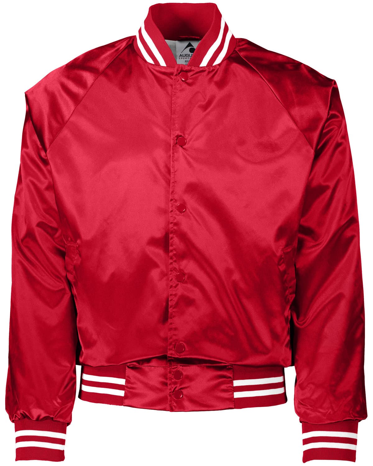 Image for Unisex Striped Trim Satin Baseball Jacket