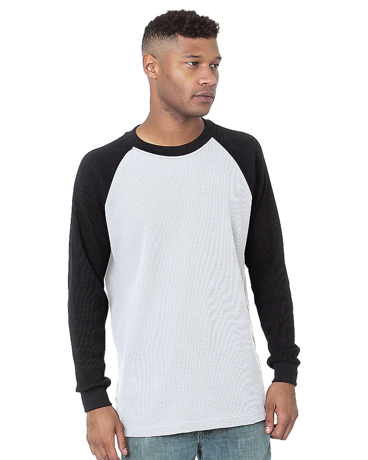 Image for Men's USA Made Heavyweight Waffle Knit Thermal Raglan Shirt