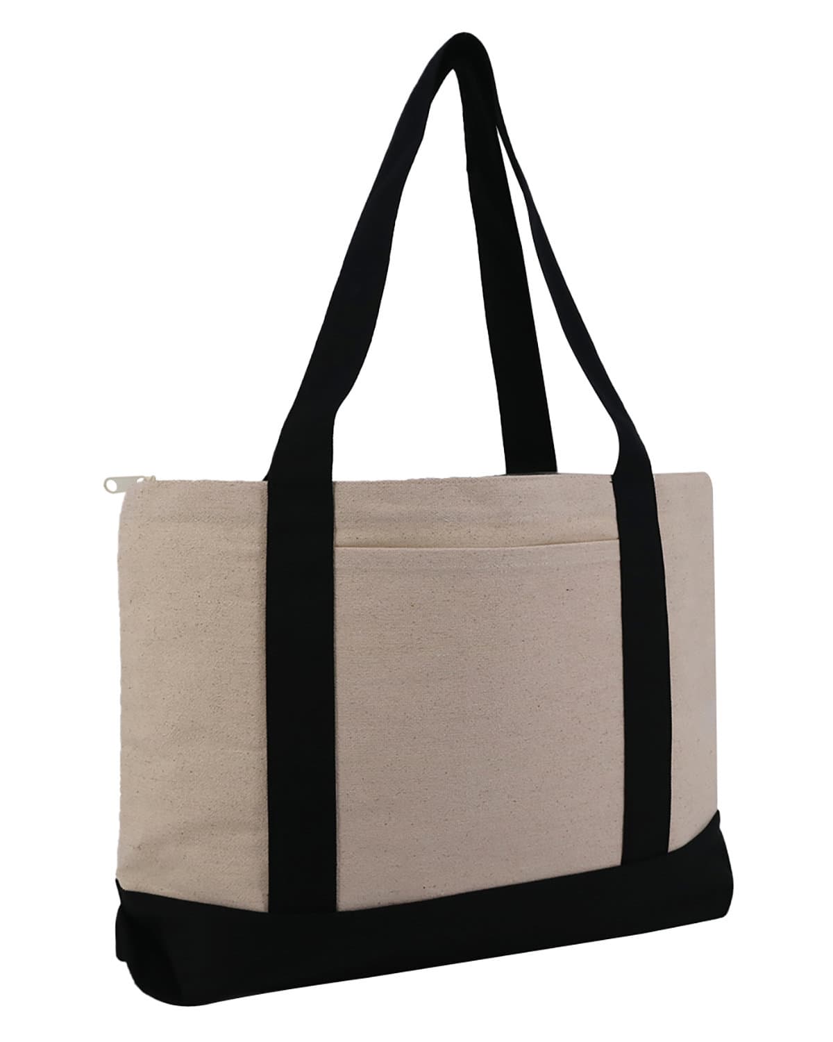 Image for Large Zippered Cotton Canvas Tote