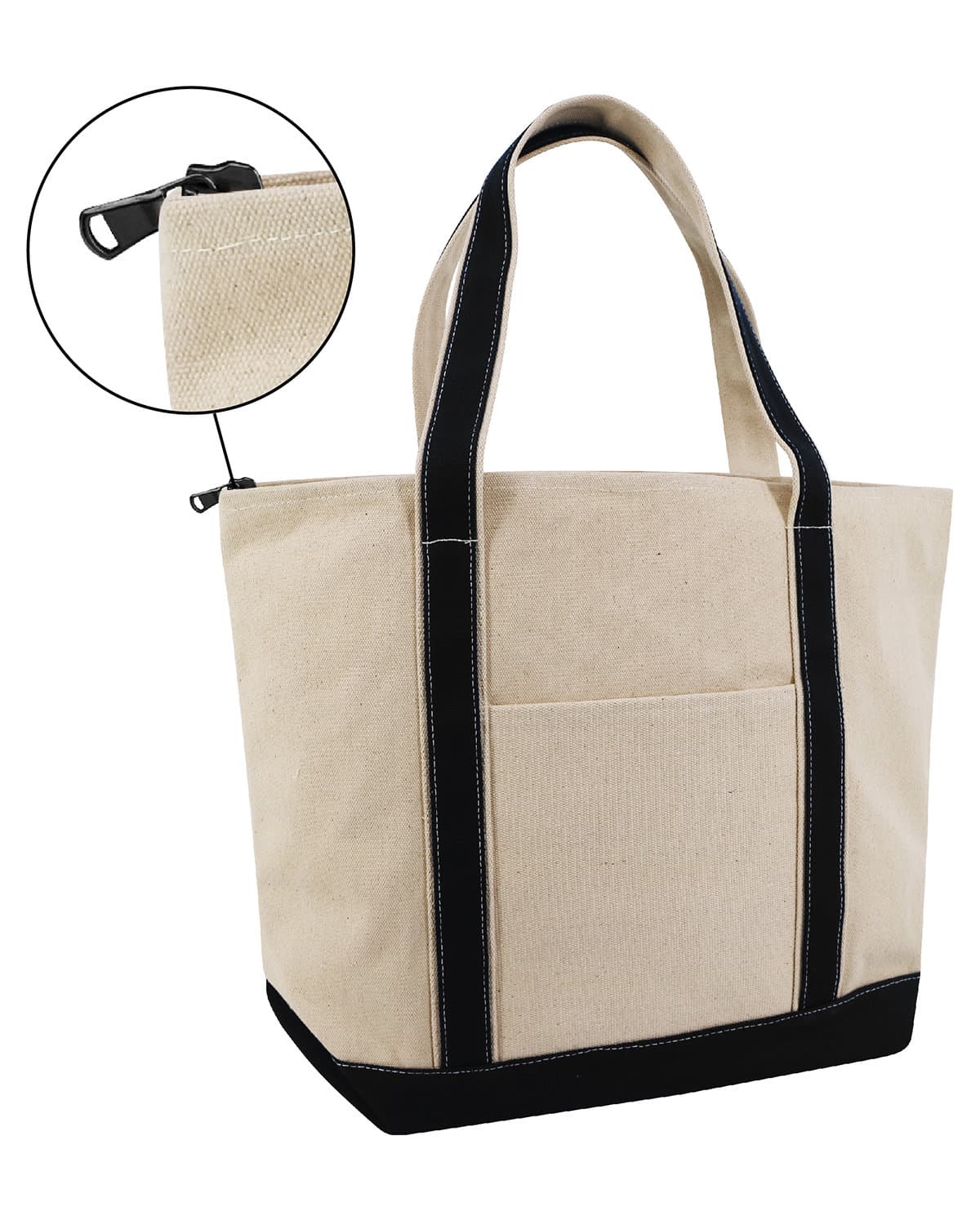 Image for Zippered XL Cotton Canvas Resort Tote