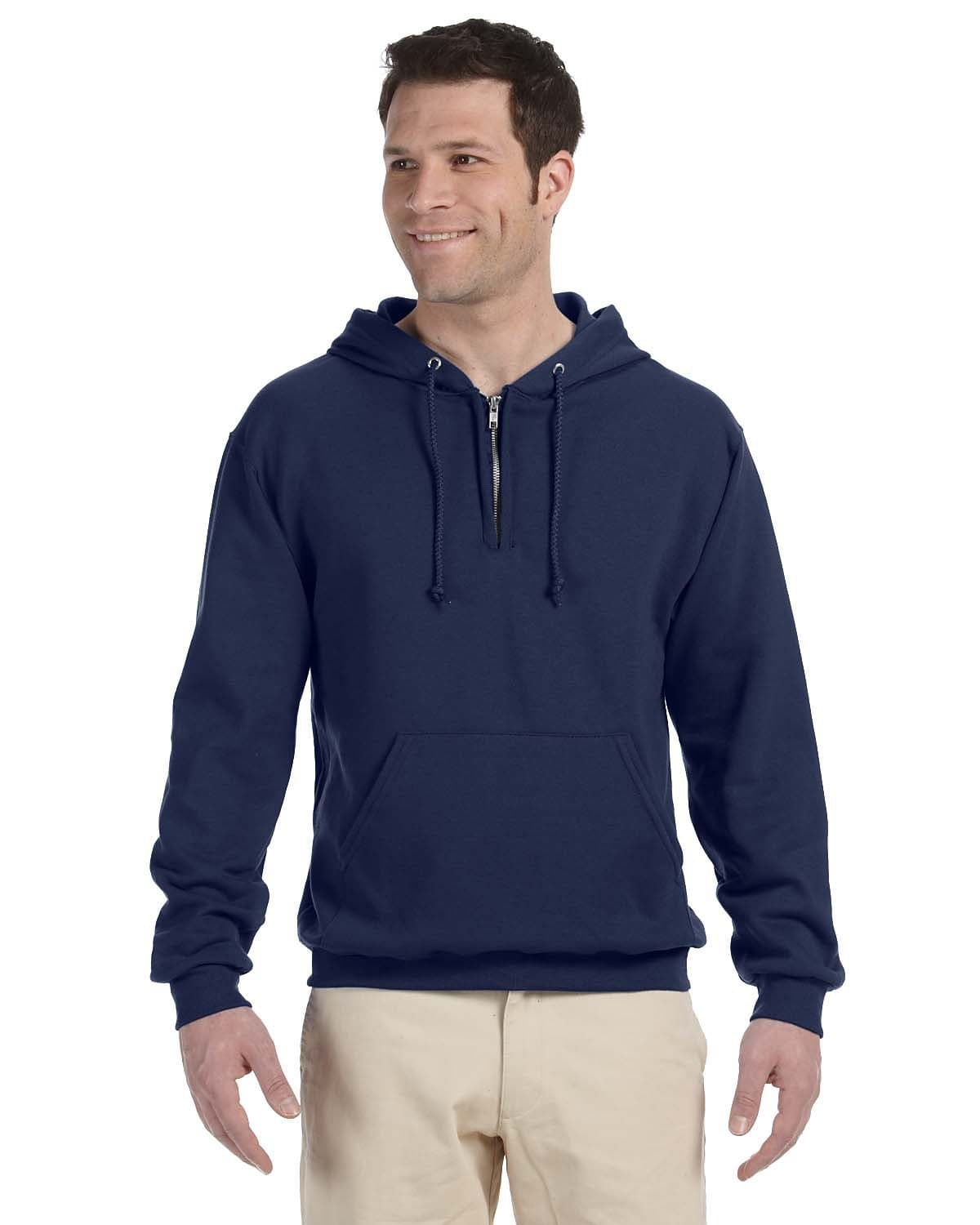 Image for Adult NuBlend® Fleece Quarter-Zip Pullover Hooded Sweatshirt