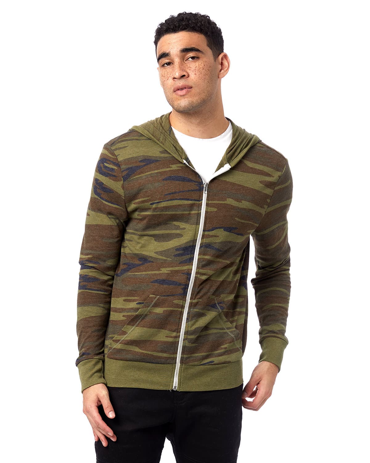 Image for Men's Triblend Long-Sleeve Printed Full Zip Hoodie