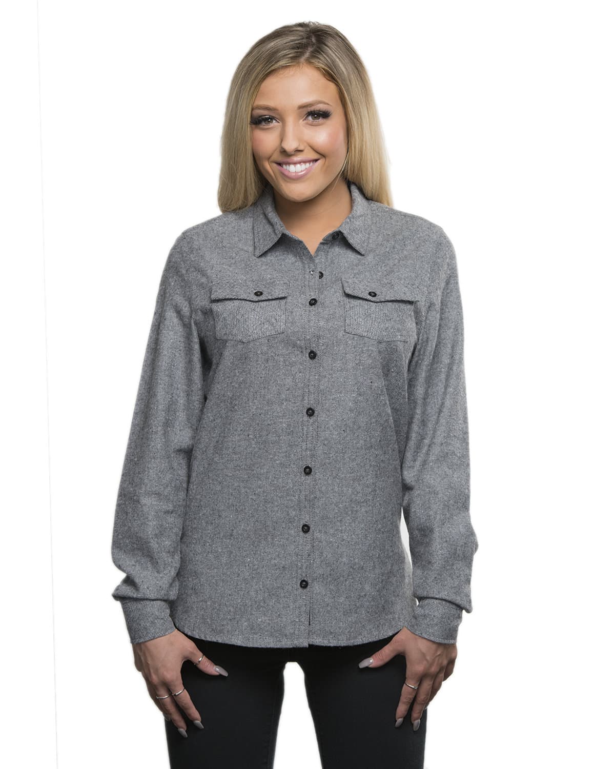 Image for Ladies' Solid Flannel Shirt